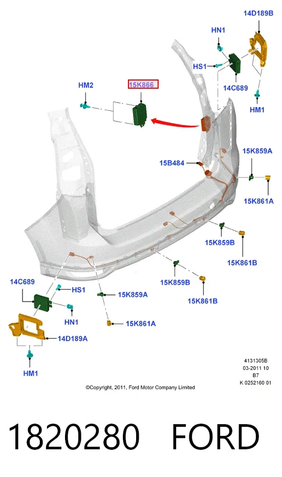 Модуль управления парктроником 1820280 Ford