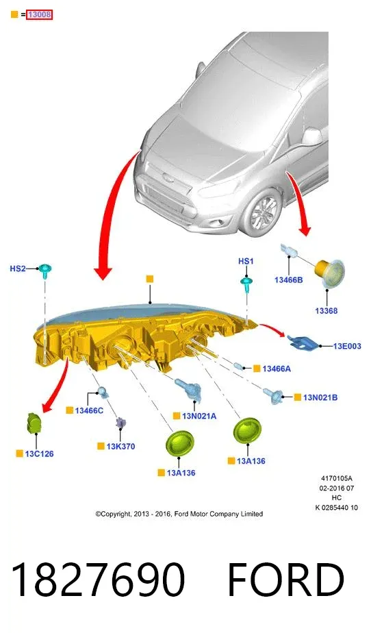 Левая фара 1827690 Ford