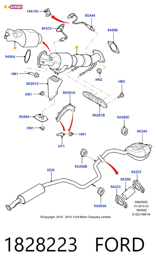 Катализатор 1828223 Ford