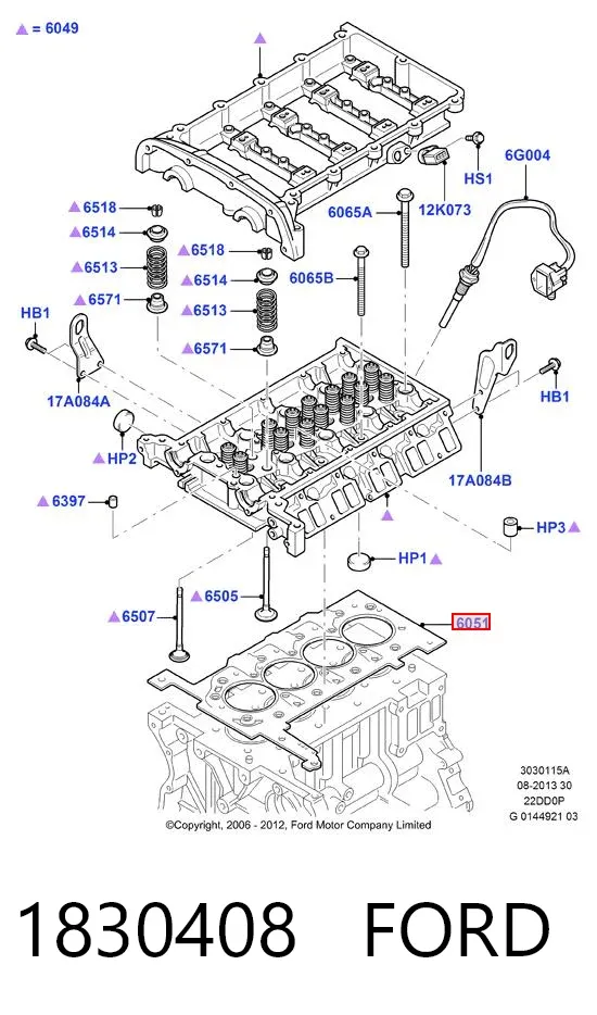 Прокладка ГБЦ 1830408 Ford
