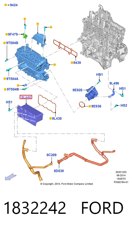 Интеркулер 1832242 Ford