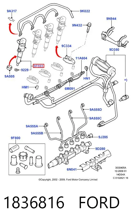 Топливные форсунки 1836816 Ford