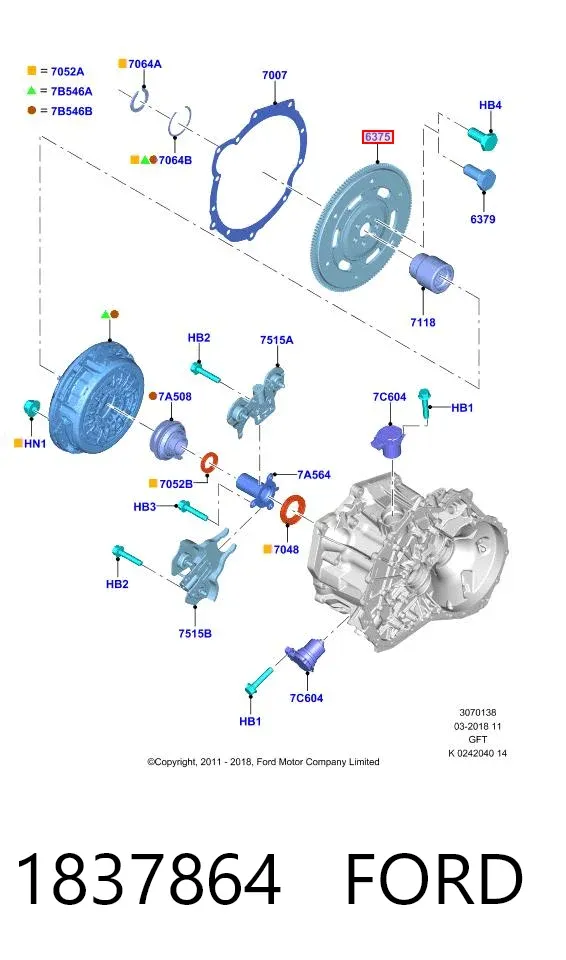 Маховик 1837864 Ford