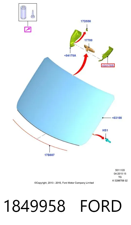 Накладка (крышка) кронштейна зеркала салона 1849958 Ford