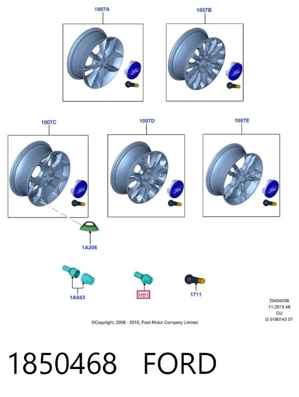 Колесный болт 1850468 Ford