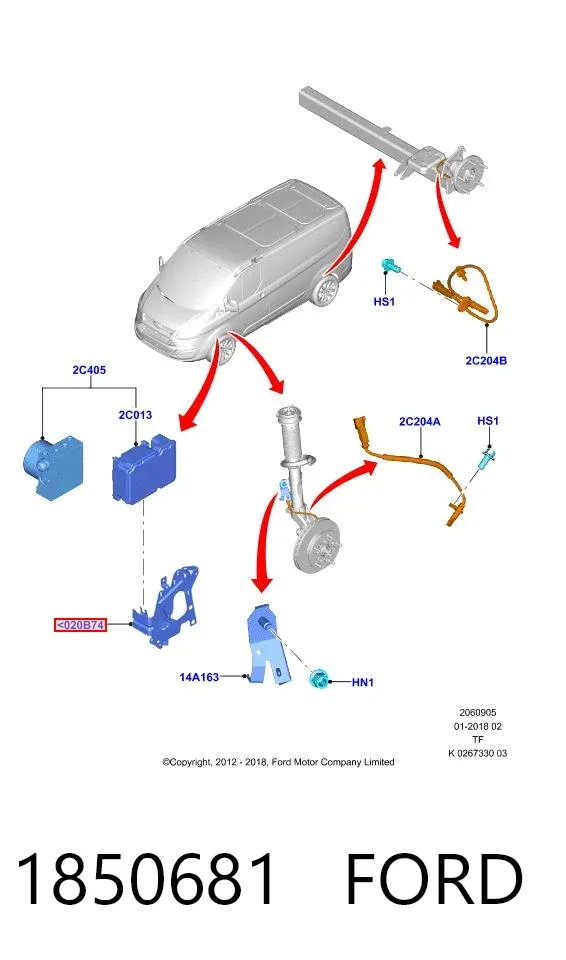 Кронштейн датчика АБС 1850681 Ford