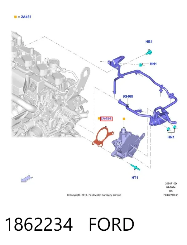 Прокладка вакуумного насоса 1862234 Ford