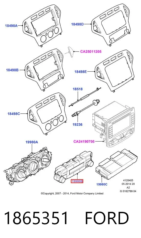 Блок управления кондиционером 1865351 Ford