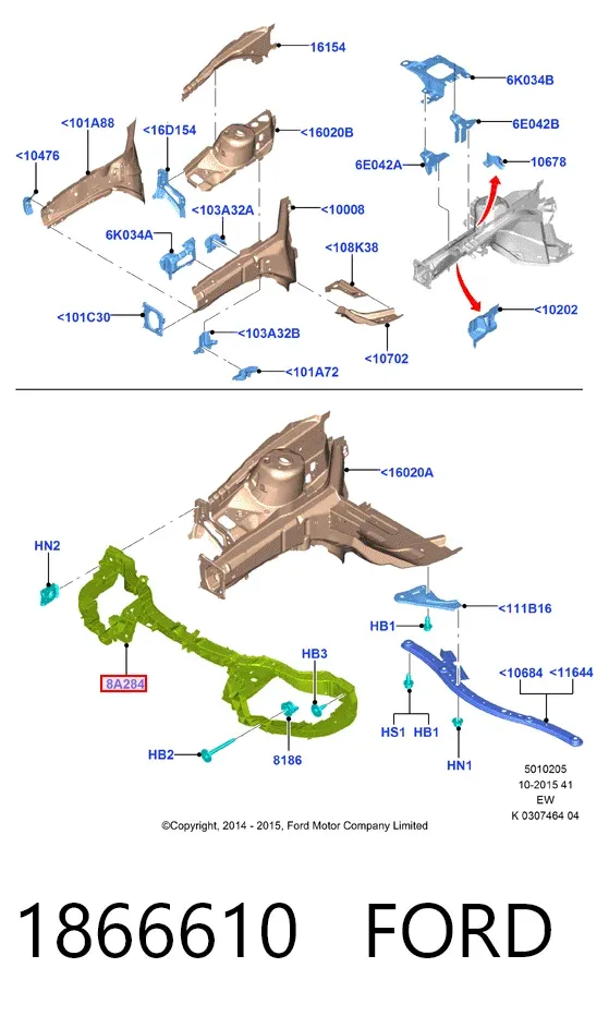 Рамка радиатора 1866610 Ford