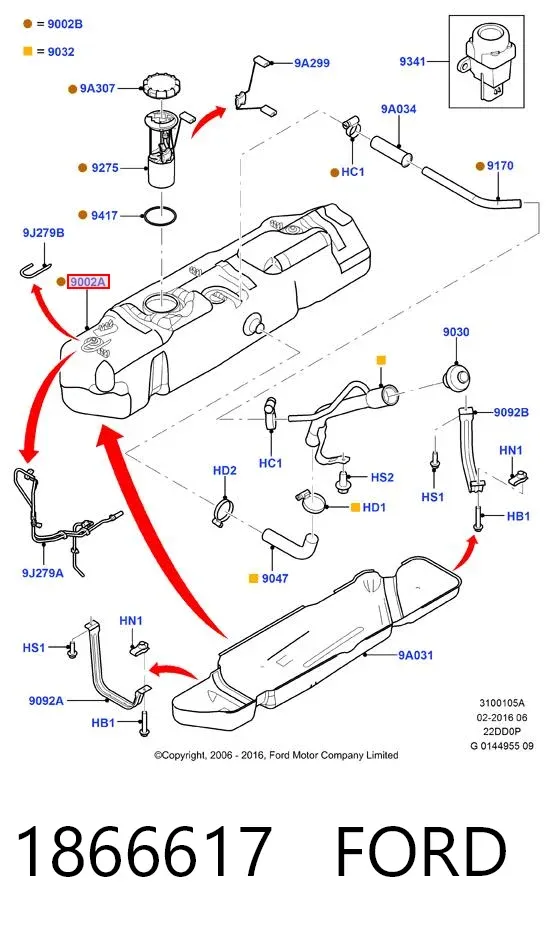 Бензобак 1866617 Ford