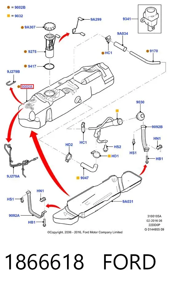 Бензобак 1866618 Ford