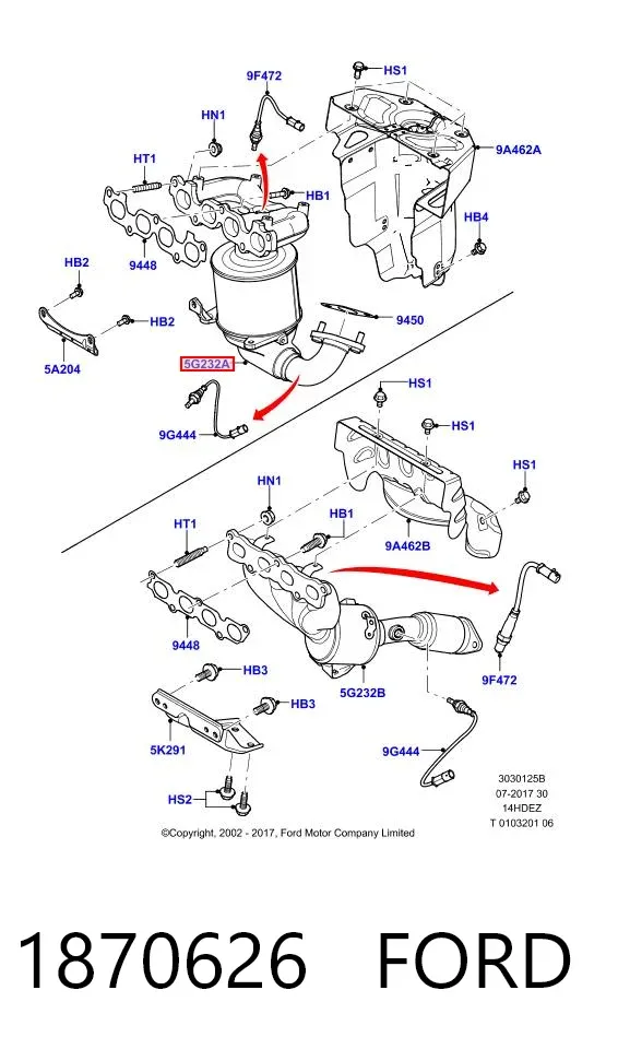 Выпускной коллектор 1870626 Ford