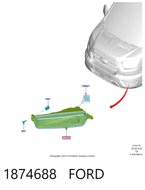 Фара противотуманная левая 1874688 Ford