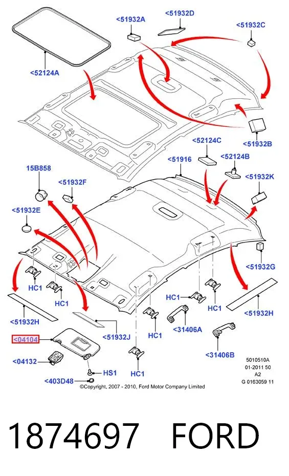 Солнцезащитный козырек 1874697 Ford
