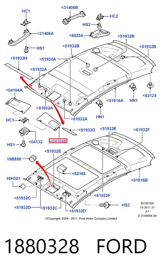 Солнцезащитный козырек 1880328 Ford