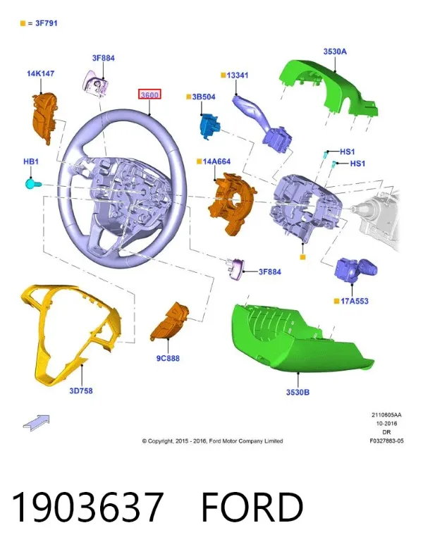 Руль 1903637 Ford