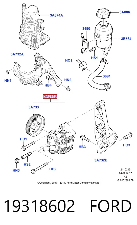 Насос ГУР 19318602 Ford