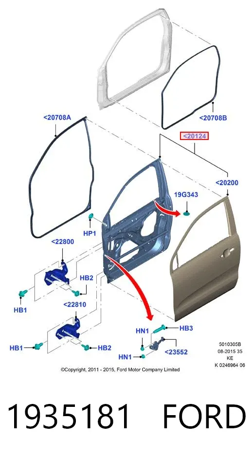 Дверь передняя левая 1935181 Ford