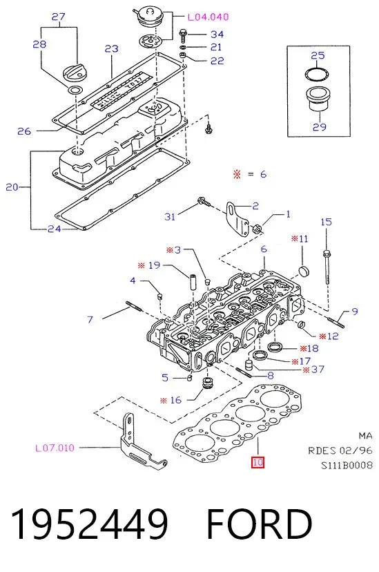 Прокладка ГБЦ 1952449 Ford