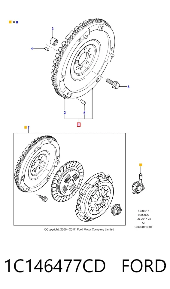 Маховик 1C146477CD Ford