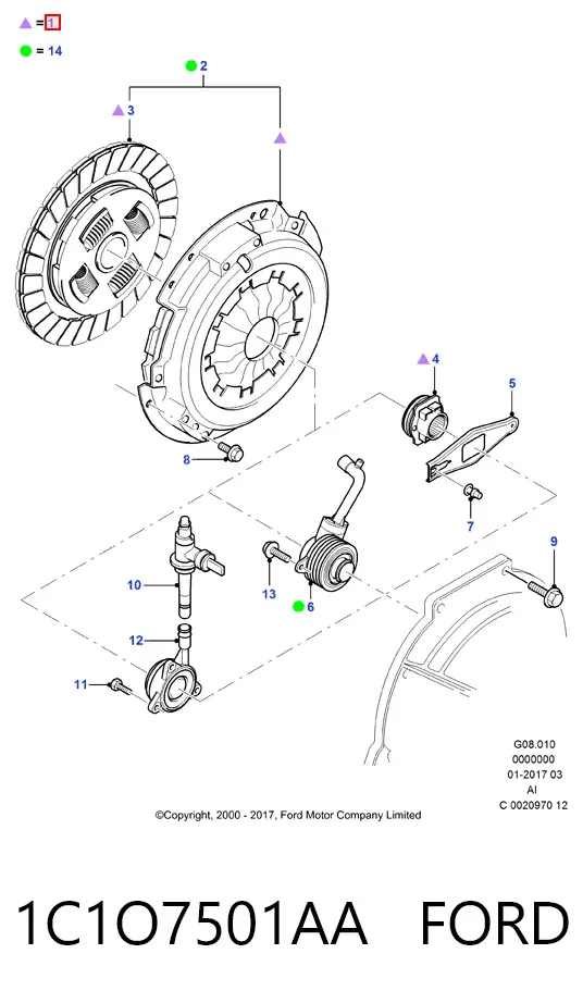 Сцепление 1C1O7501AA Ford