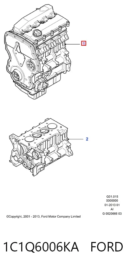 Двигатель 1C1Q6006KA Ford