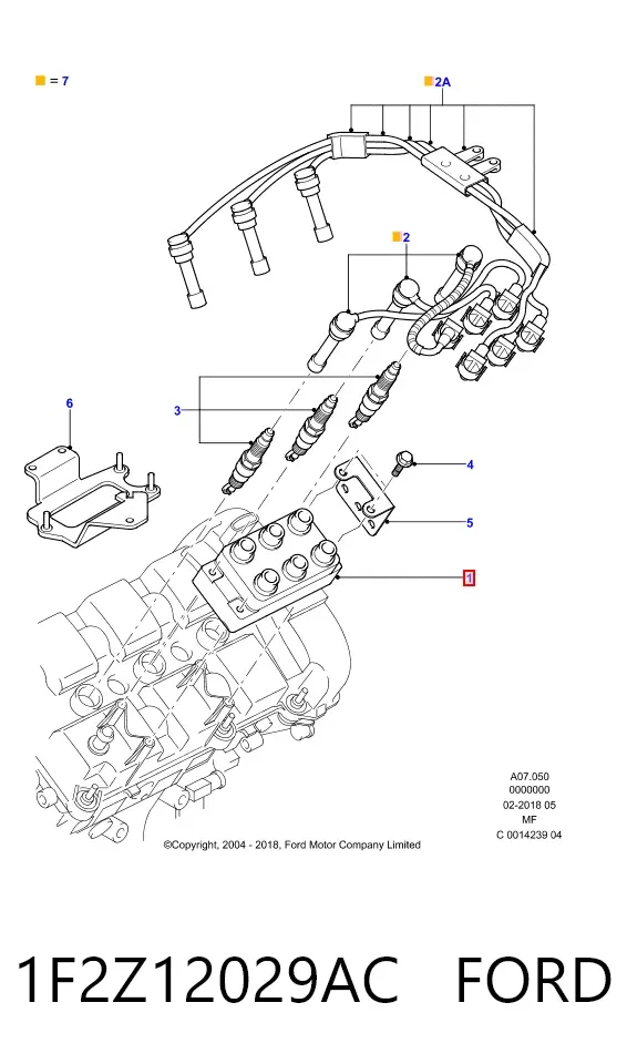 Катушка зажигания 1F2Z12029AC Ford