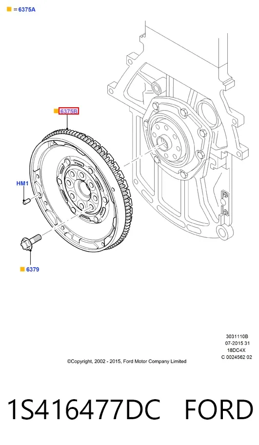 Маховик 1S416477DC Ford