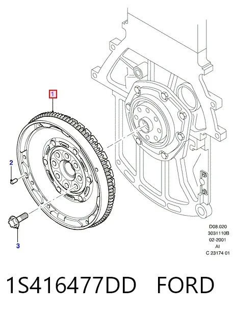 Маховик 1S416477DD Ford
