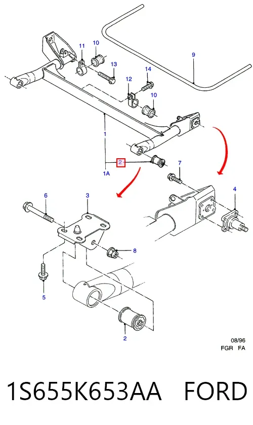 Сайлентблок задней балки 1S655K653AA Ford