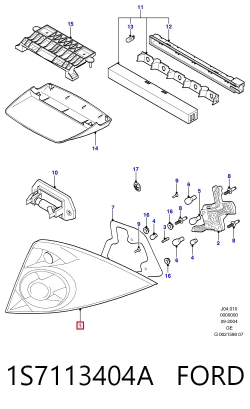 Задний фонарь 1S7113404A Ford