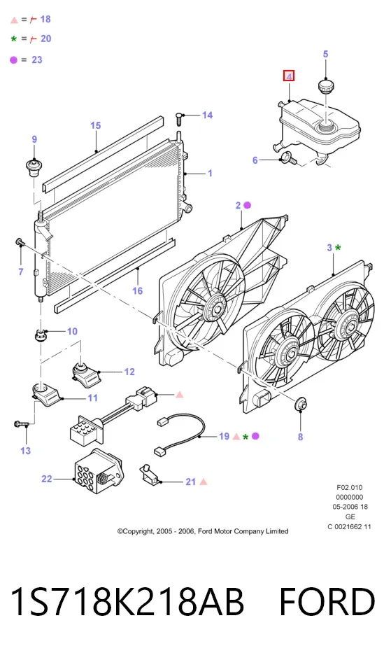 Бачок системы охлаждения 1S718K218AB Ford