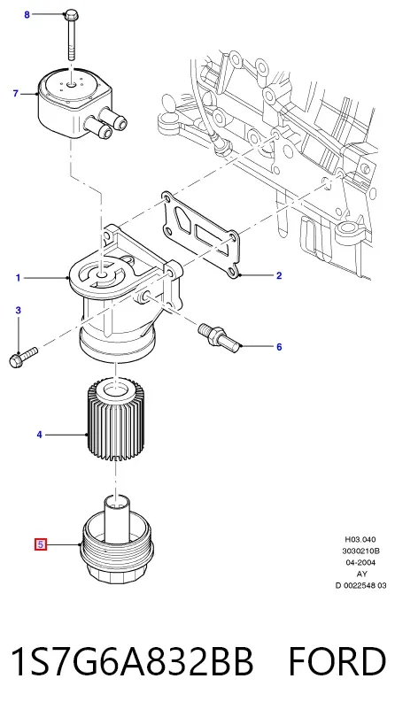 Крышка масляного фильтра 1S7G6A832BB Ford