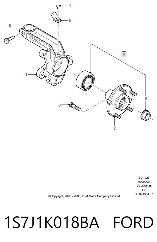 Подшипник ступицы 1S7J1K018BA Ford