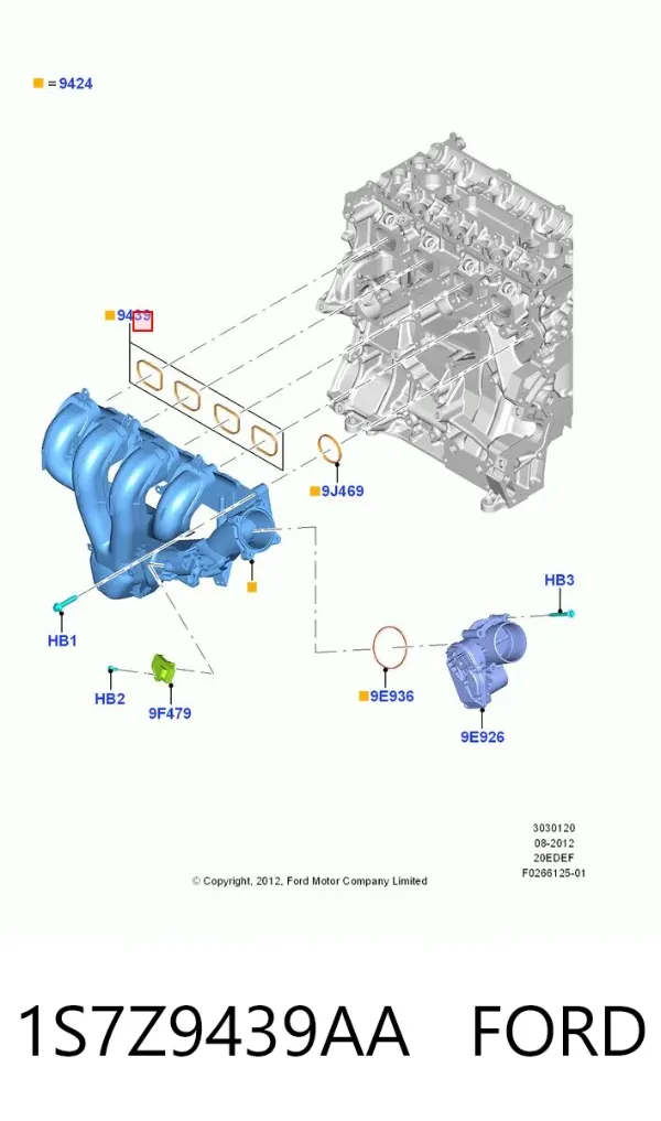 Прокладка впускного коллектора 1S7Z9439AA Ford