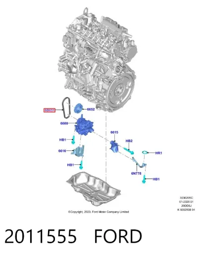 Ремень масляного насоса FORD 2011555