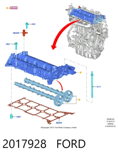 Постель распредвала FORD 2017928