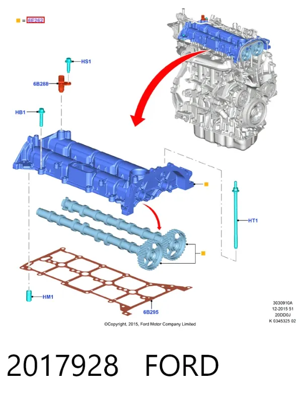 Постель распредвала 2017928 Ford