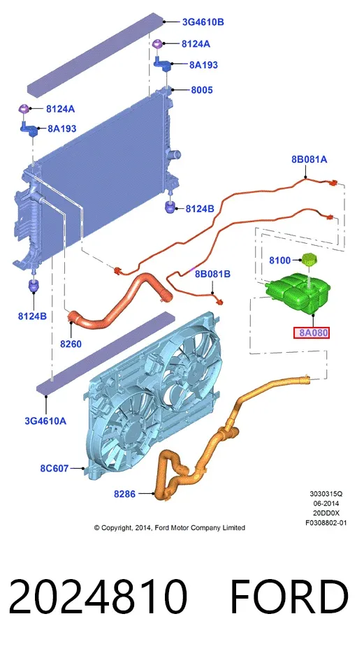 Бачок системы охлаждения 2024810 Ford