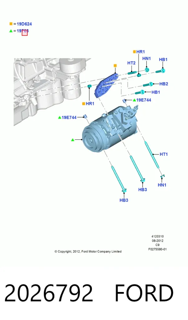 Компрессор кондиционера 2026792 Ford
