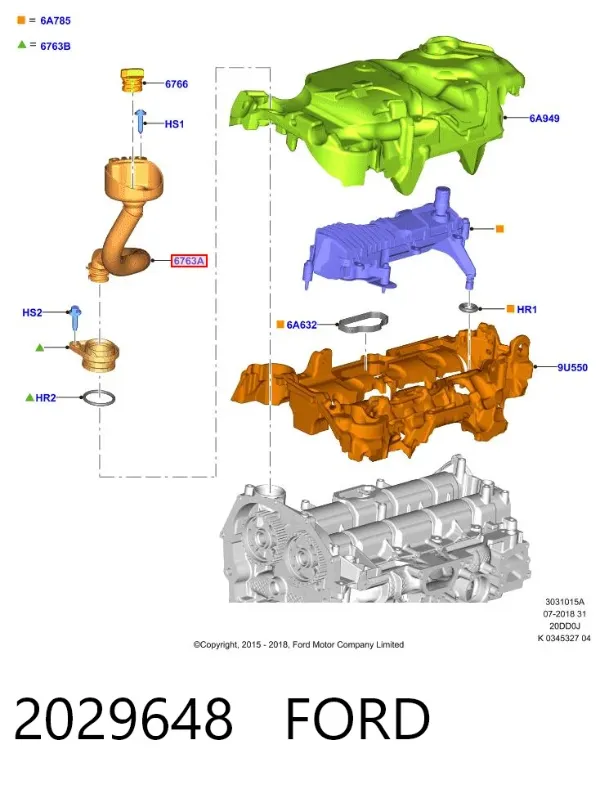 Горловина маслозаливная 2029648 Ford