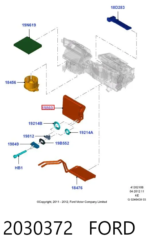 Испаритель кондиционера 2030372 Ford