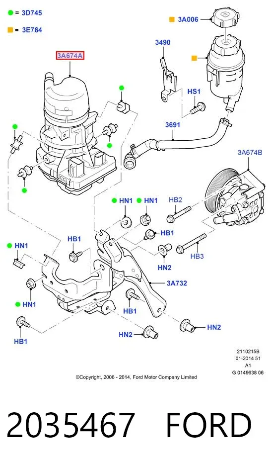 Насос ГУР 2035467 Ford