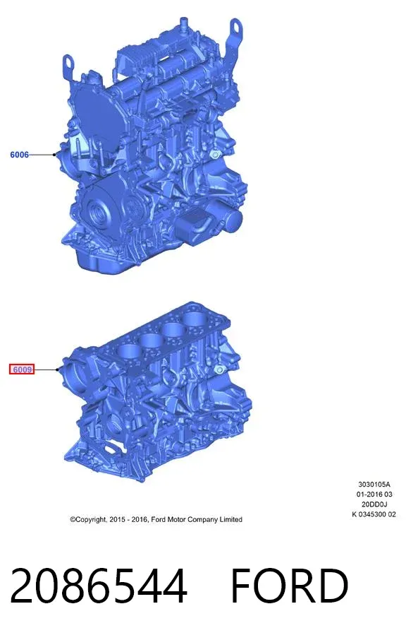 Блок цилиндров двигателя 2450804 Ford