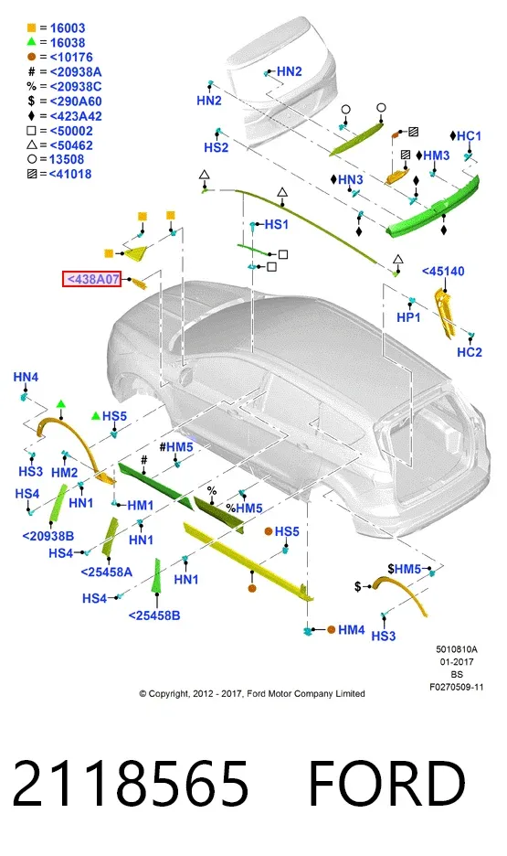 Крыло переднее правое 2118565 Ford