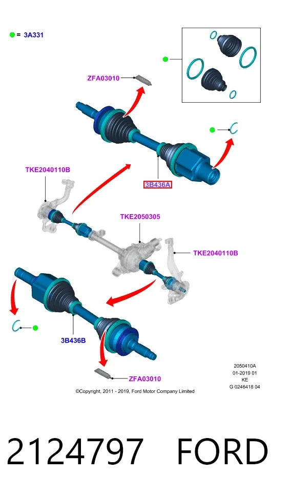 Правая полуось 2124797 Ford