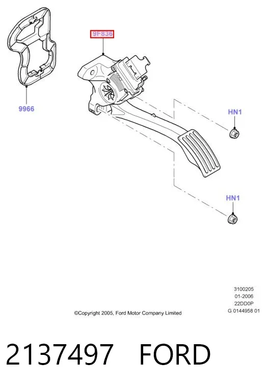 Педаль газа 2137497 Ford