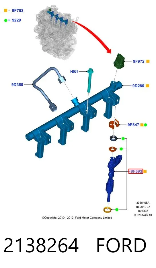 Топливные форсунки 2138264 Ford