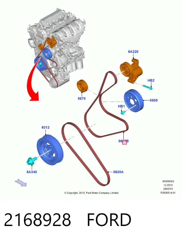 Ремень генератора 2168928 Ford