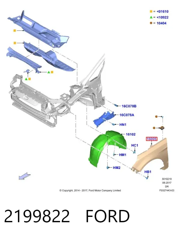 Крыло переднее правое 2199822 Ford